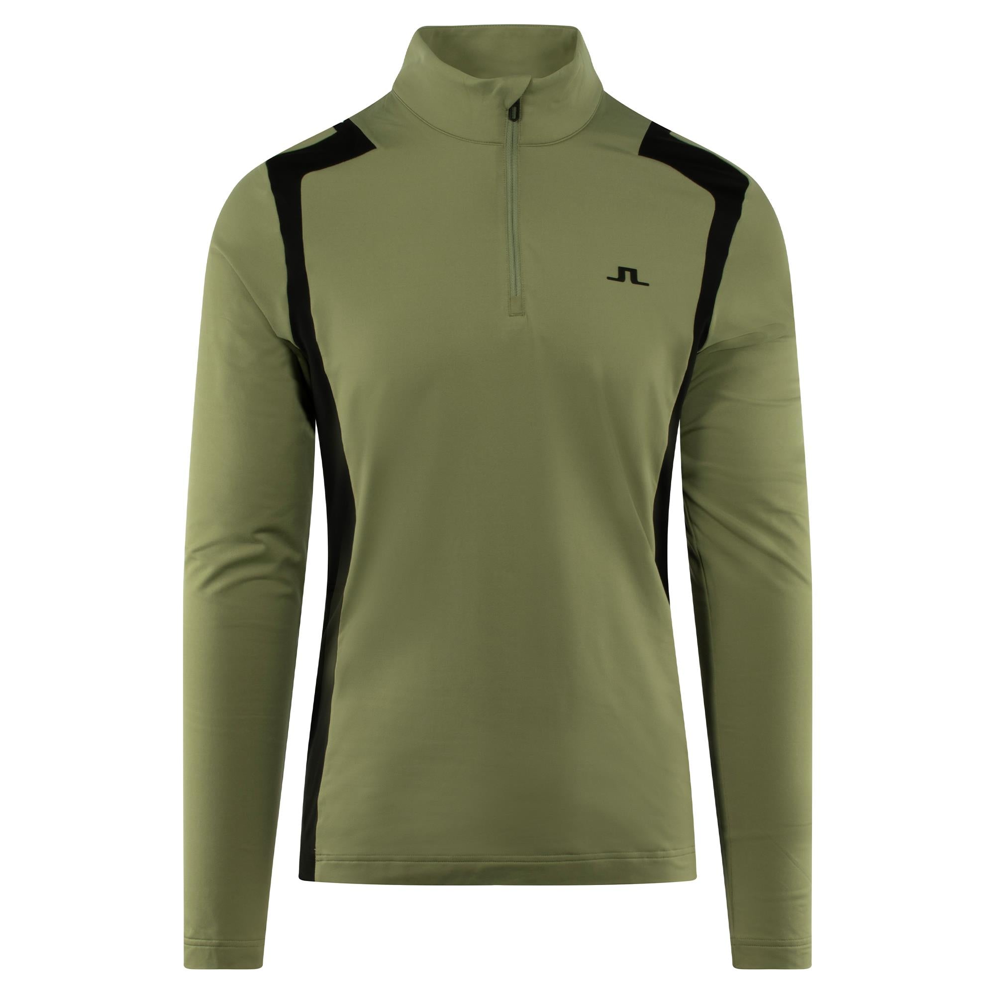 J Lindeberg Lukas Quarter Zip Mens Golf Mid Layer Oil Green